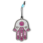 Jewish Chai Living Good Luck Home Wall Decor Multicolor Hamsa Hand - Medium - Made in Israel - Red