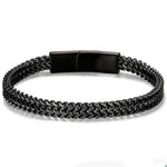 My Daily Styles Men's Stainless Stainless Steel Chain Braided Square Reversible Bracelet, 9 Inch, Multiple Finishes