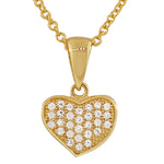 925 Sterling Silver Love Heart White CZ Pendant Necklace with Chain