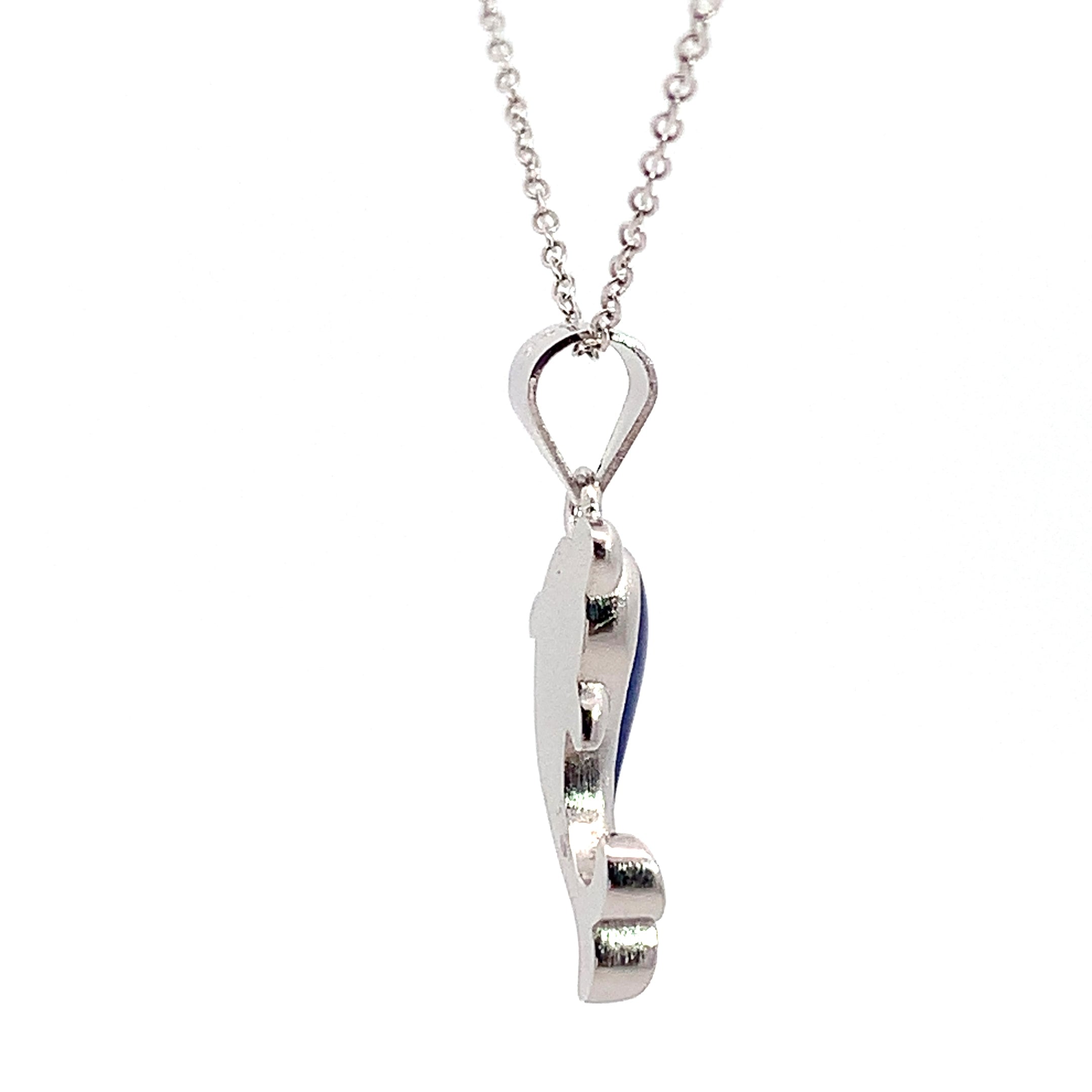 My Daily Styles 925 Sterling Silver Blue Dolphin Pendant Necklace