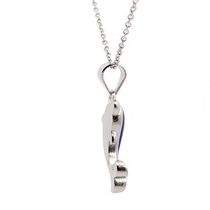 My Daily Styles 925 Sterling Silver Blue Dolphin Pendant Necklace