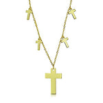 My Daily Styles Cross Necklace Pendant 925 Sterling Silver Y-Shape with Extra Small Crosses Accents