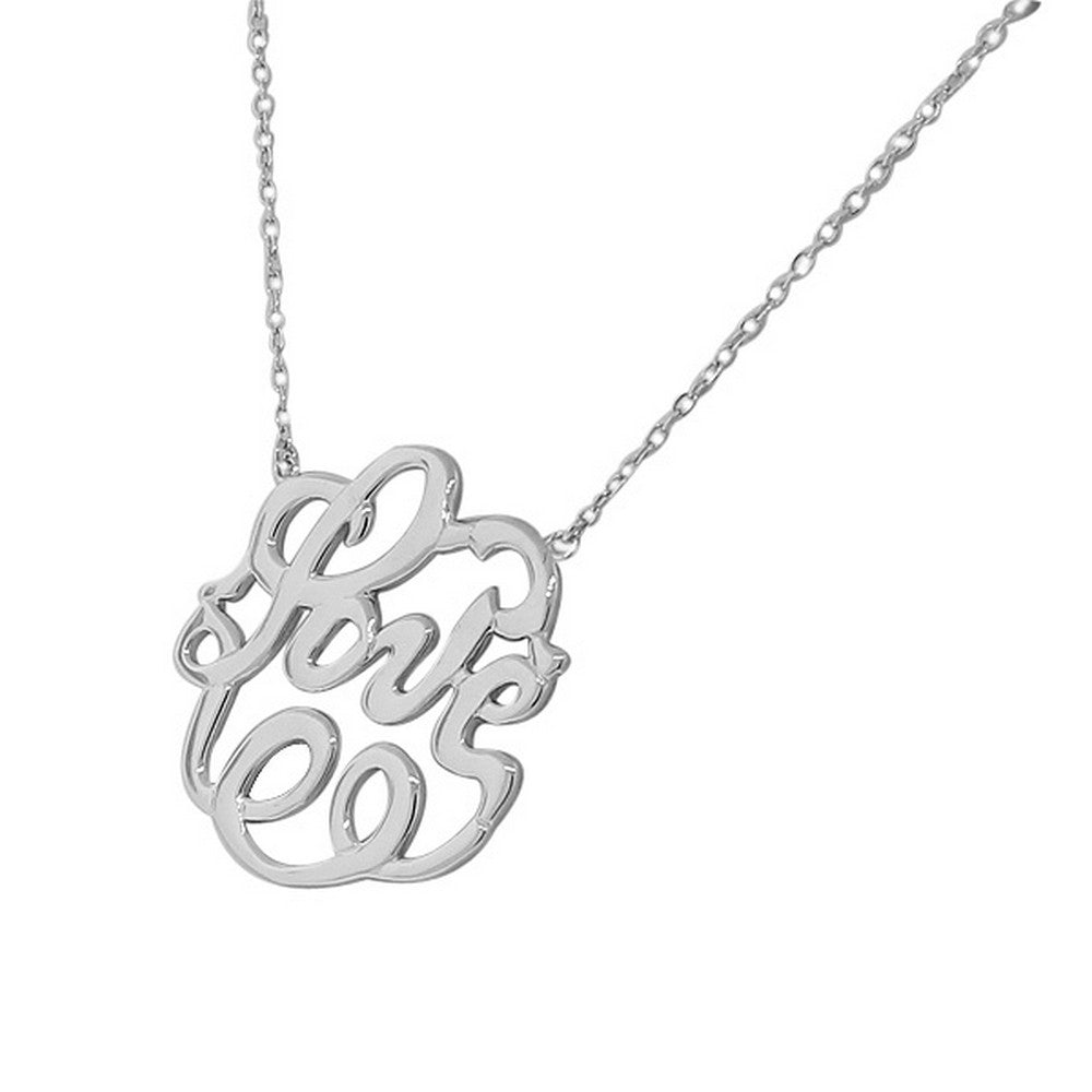 925 Sterling Silver Love Heart Circle Charm Pendant Necklace with Chain