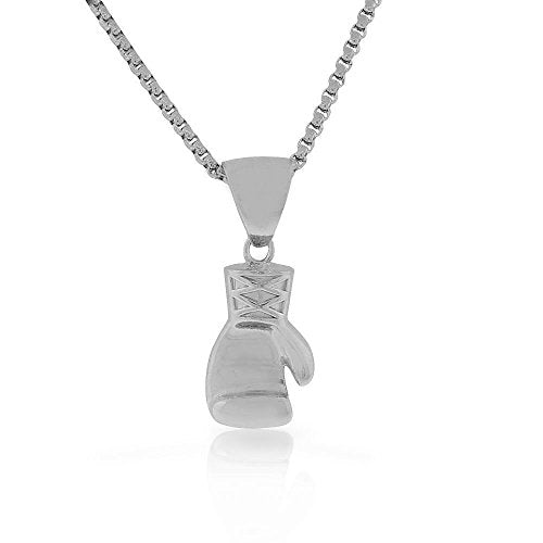 Stainless Steel Yellow Gold-Tone Boxing Glove Mens Pendant Necklace,