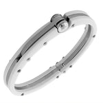Fashion White Silver Handcuff Mens Bracelet