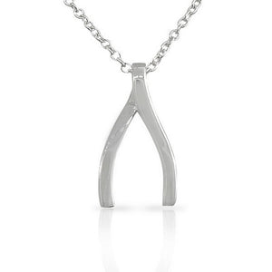 925 Sterling Silver Classic Polished Wishbone Womens Girls Pendant Necklace