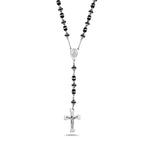 My Daily Styles - Rosary Necklace - Rosary Beads Catholic for Men - Crucifix Pendant with Our Lady of Guadalupe Medal - Stainless Steel