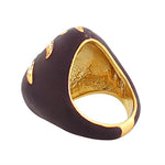 My Daily Styles Fashion Alloy Yellow Gold-Tone Purple White Clear CZ Statement Cocktail Ring