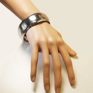 Stainless Steel Round Silver-Tone Classic Bangle Bracelet