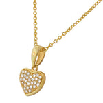 925 Sterling Silver Love Heart White CZ Pendant Necklace with Chain