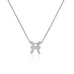 925 Sterling Silver Yellow Gold-Tone Small Zodiac Sign Pendant Necklace - Pisces