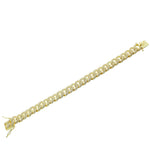 925 Sterling Silver Yellow Gold-Tone CZ Miami Link Hip-Hop Large Heavy Chain Bracelet Set