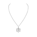 925 Sterling Silver Jewish Star of David White CZ Pendant Necklace