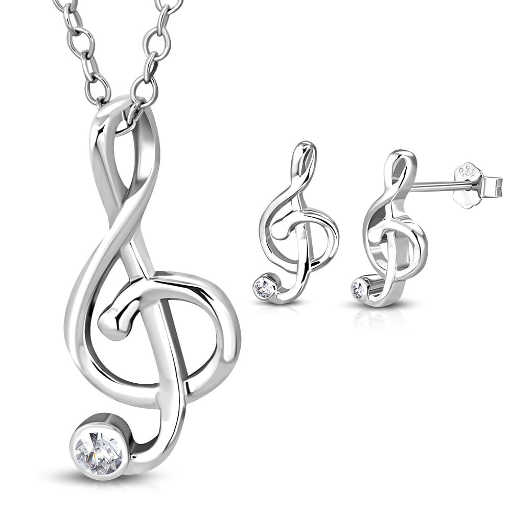 Musical Clef Note Jewelry Set
