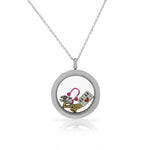 Stainless Steel Music Piano Saxophone Guitar Locket Pendant Necklace - Charms Included