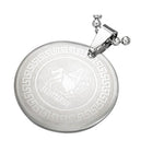 Stainless Steel Silver-Tone Greek Key Zodiac Sign Necklace Pendant - Sagittarius
