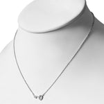 925 Sterling Silver Horizontal Sideways Key White CZ Pendant Necklace