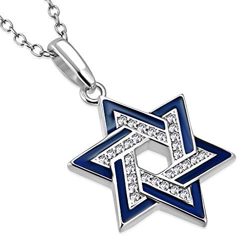 925 Sterling Silver CZ Star of David Necklace Pendant
