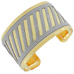 Two-Tone Glitter Open End Wide Womens Cuff Bangle Bracelet