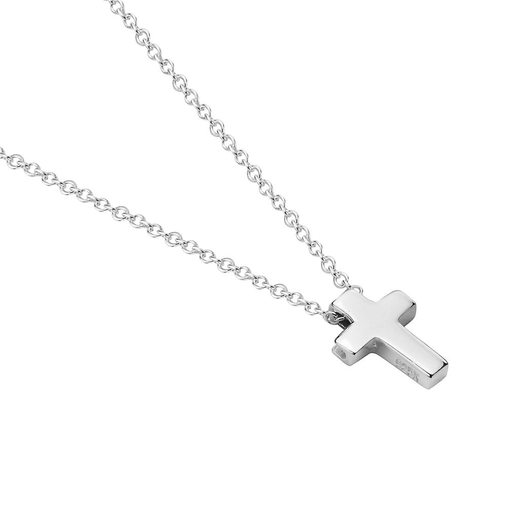 Simple Dainty Classic Cross Necklace in Sterling Silver
