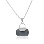 EDFORCE Stainless Steel Silver-Tone Multicolor Simulated Gemstone Purse Pendant