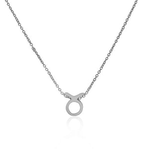 925 Sterling Silver Yellow Gold-Tone Small Zodiac Sign Pendant Necklace - Taurus