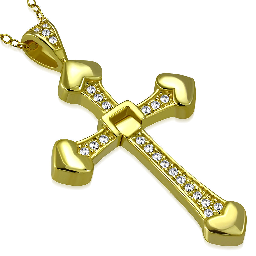 Stone Polish Cross Necklace