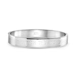 Jewish Prayer Shema Yisrael Sh'ma Israel in Hebrew Stainless Steel  Bangle Bracelet, 7"
