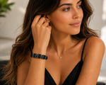 Black Braided Leather & Black CZ Stainless Steel Unisex Bracelet