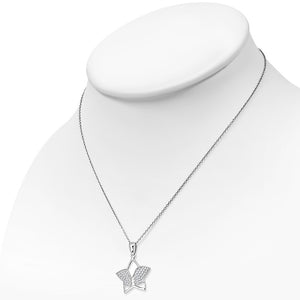 925 Sterling Silver White Clear CZ Star Pendant Necklace