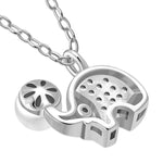 My Daily Styles Adorable 925 Sterling Silver Small Elephant CZ and Simulated Pearl Pendant Necklace - 18" Silver Chain