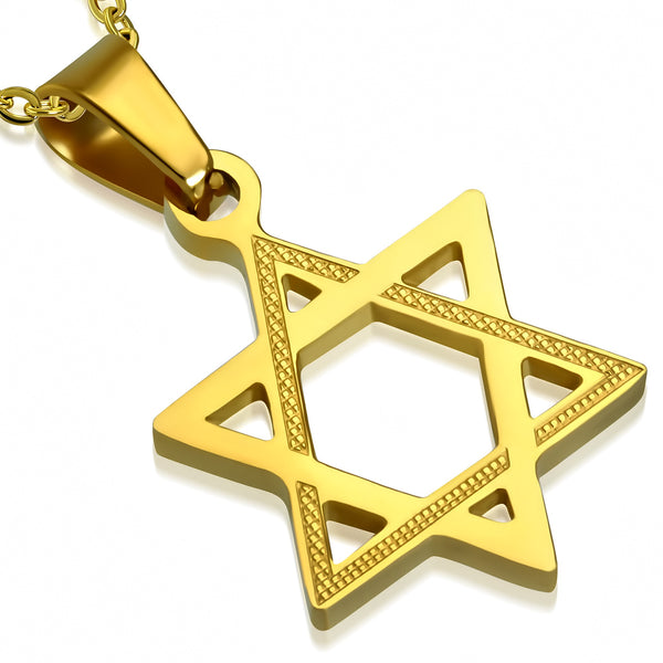 Simple Jewish Star of David Pendant Necklace Stainless Steel
