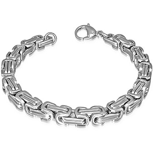Stainless Steel Two-Tone Mens Link Chain Bracelet