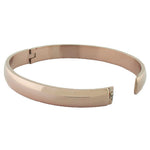 Stainless Steel Rose Gold-Tone Highly Polished Bangle Bracelet