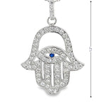 My Daily Styles 925 Sterling Silver Hamsa CZ Pendant Necklace