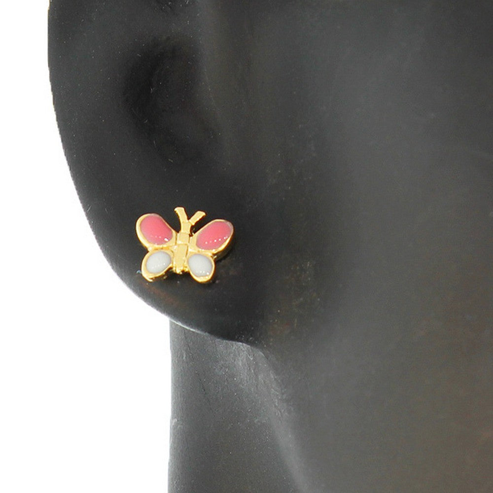 Pink Butterfly Studs