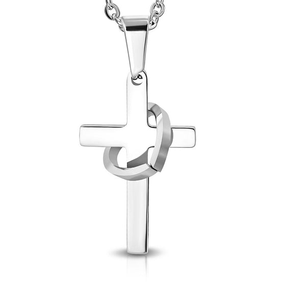 Heart Wrapped Cross Pendant