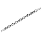Stainless Steel Black Silver-Tone Link Mens Bracelet,