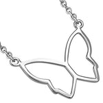 925 Sterling Silver Butterfly Charm Pendant Necklace, 18"