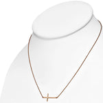 925 Sterling Silver Sideways Cross Necklace for Women