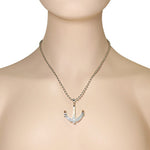 Stainless Steel Silver-Tone Large Anchor Men's Pendant Necklace