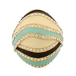 My Daily Styles Fashion Alloy Yellow Gold-Tone Turquoise-Tone Brown Clear CZ Statement Cocktail Ring
