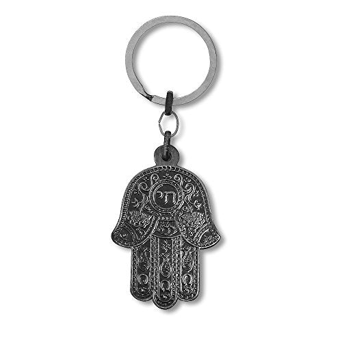 Jewish Chai Living Good Luck Hamsa Hand Small Traveler's Prayer Key Chain Made in Israel - Hebrew