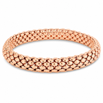 Stainless Steel Rose Gold-Tone Mesh Narrow Stretch Bracelet