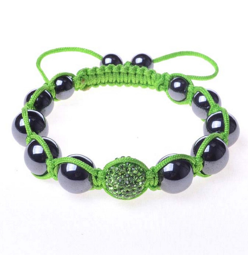 Green Metallic Bead Bracelet