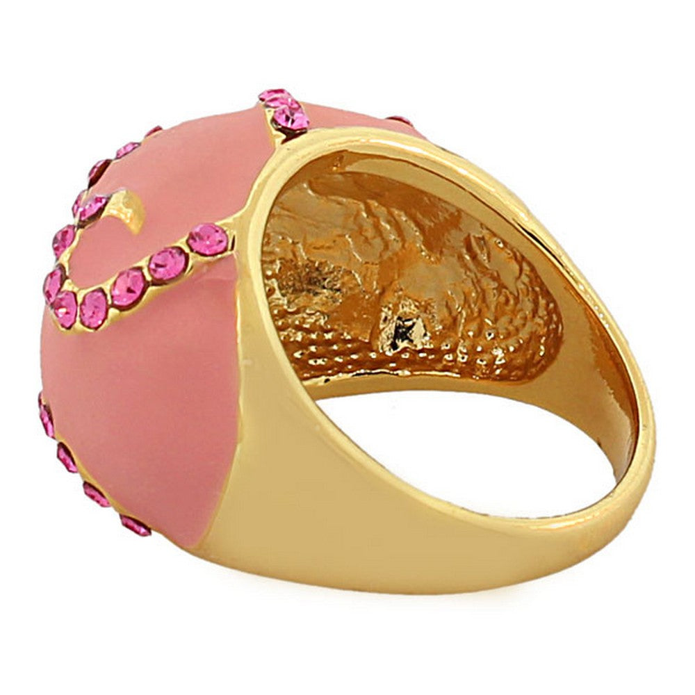 My Daily Styles Fashion Alloy Yellow Gold-Tone Pink CZ Statement Cocktail Ring
