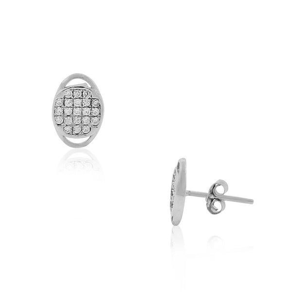 Silver Oval Studs
