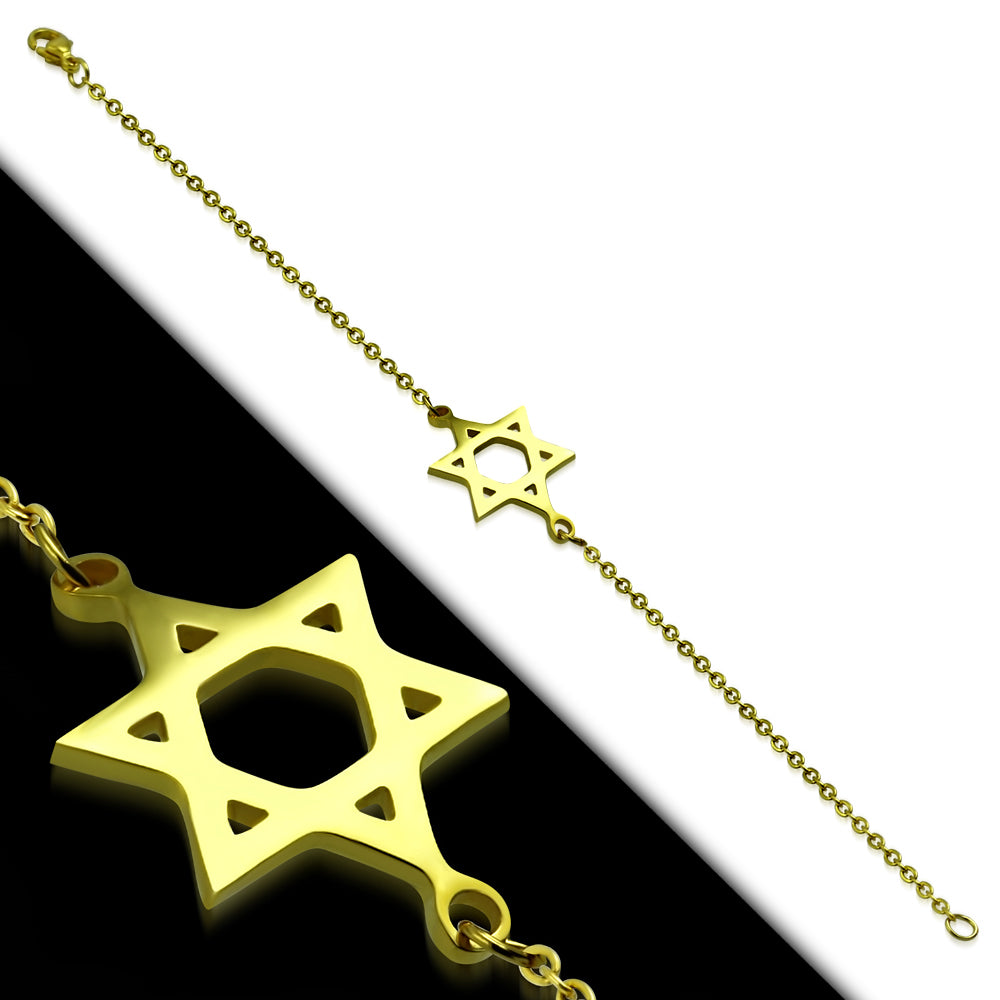 Jewish Star of David Chain Bracelet, 7"