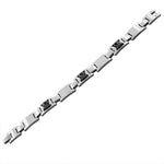 Stainless Steel Silver-Tone Link Chain Mens Bracelet