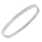 Stainless Steel Silver-Tone Religious Cross Spanish Prayer Bracelet